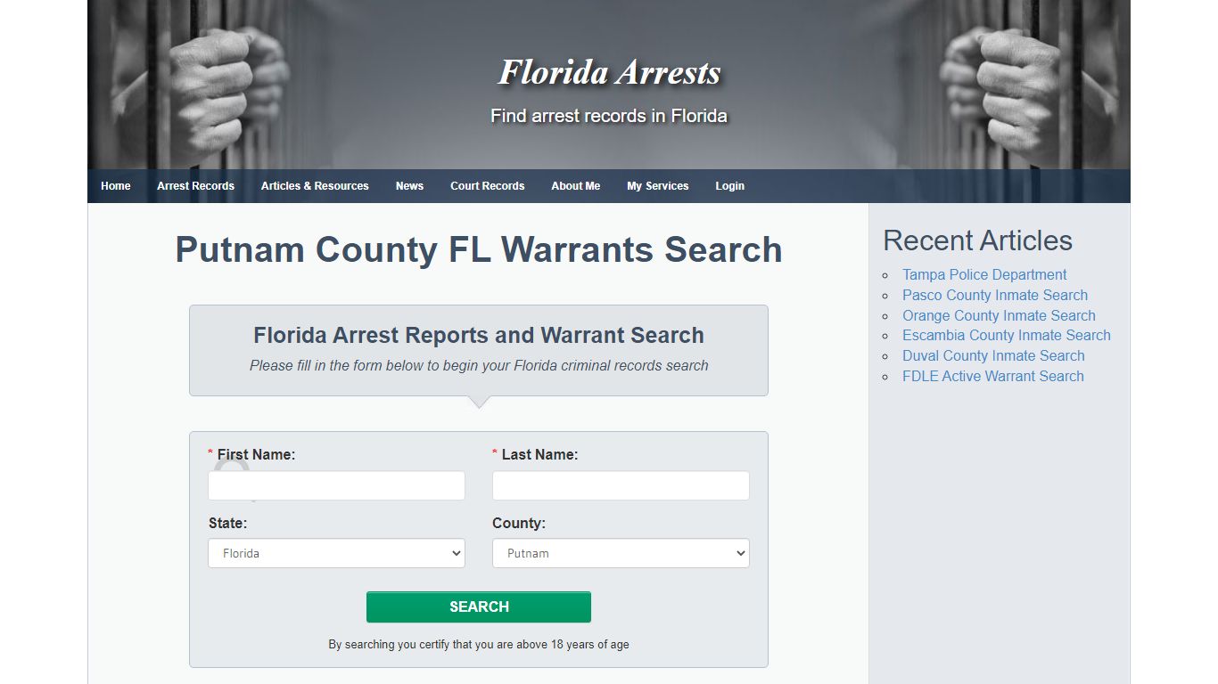 Putnam County FL Warrants Search - Florida Arrests